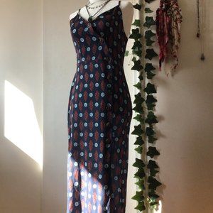 🍑 Patterned Button-Down Dress